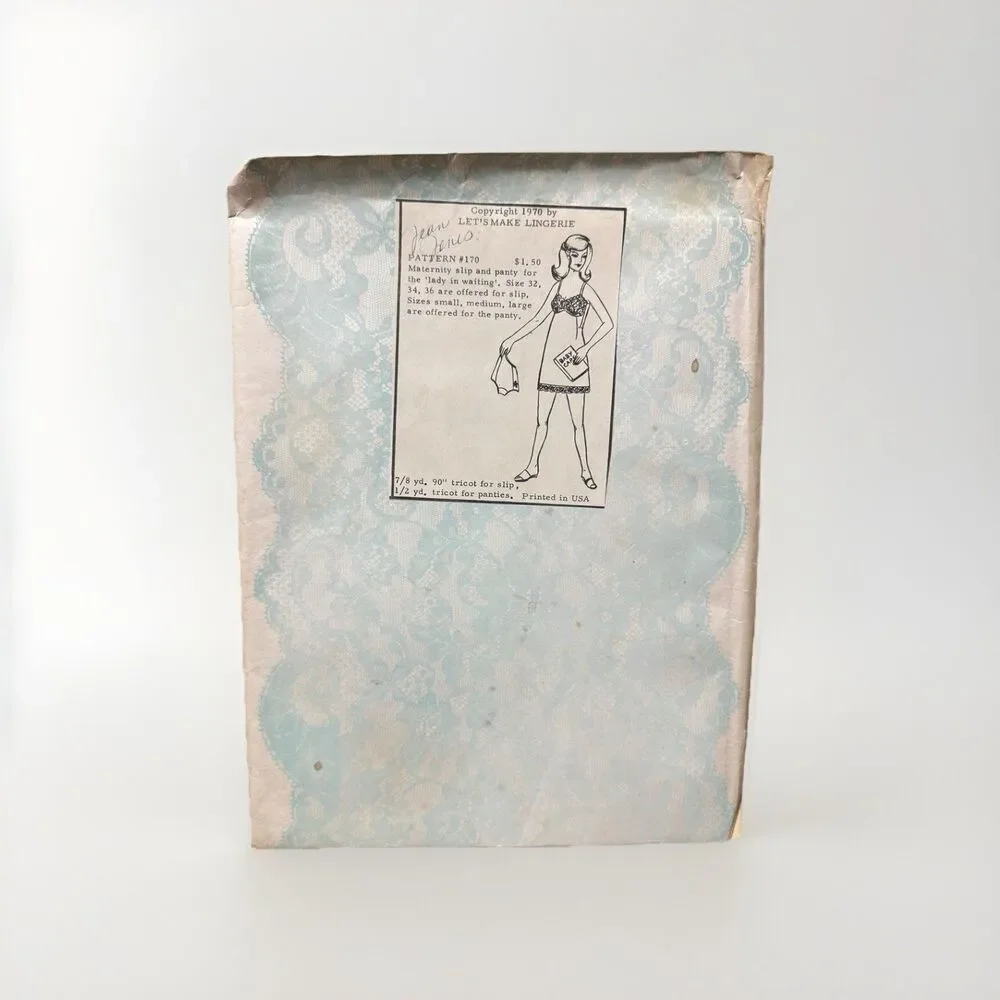 1970 Vtg Let's Make Lingerie Pattern 170 Uncut Maternity Slip Panty Size S M L